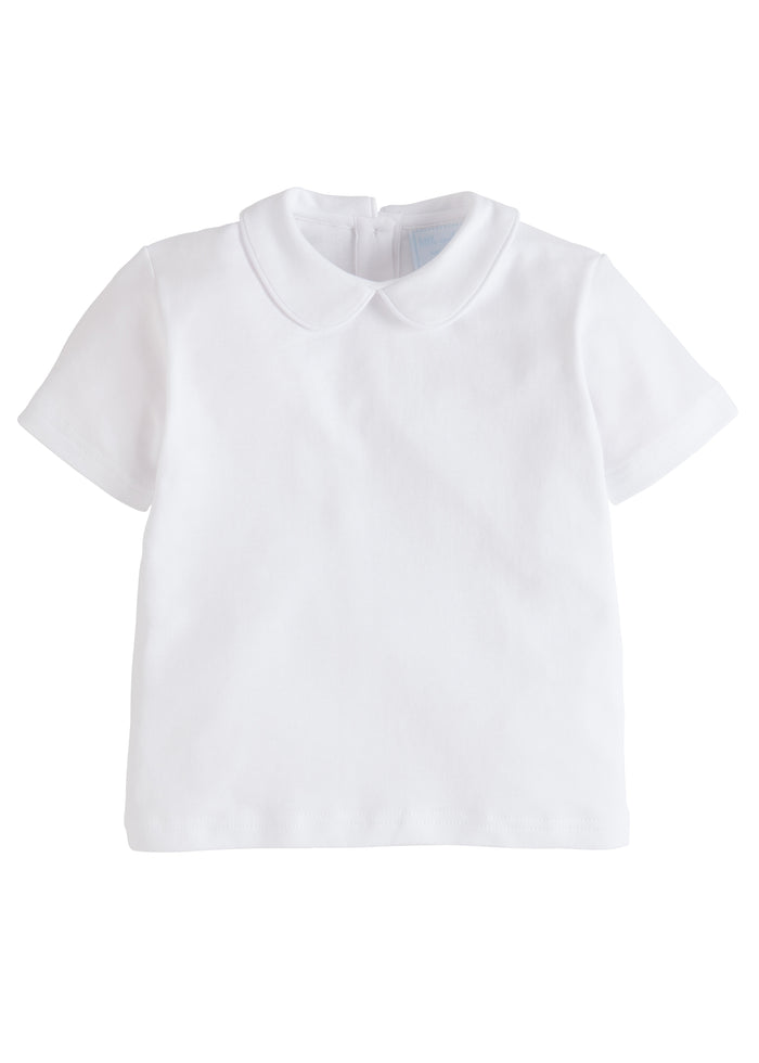 Piped Peter Pan Cotton Short Sleeve