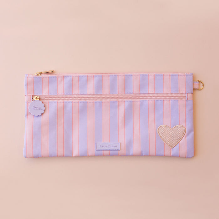 Powder Stripe Large Pencil Case