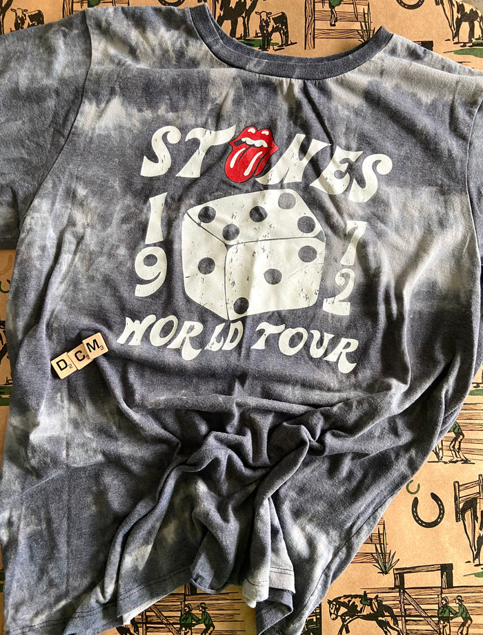 Pre-Loved The Rolling Stones (Dice Graphic) Acid Wash Tee Shirt *XL - Deer Creek Mercantile