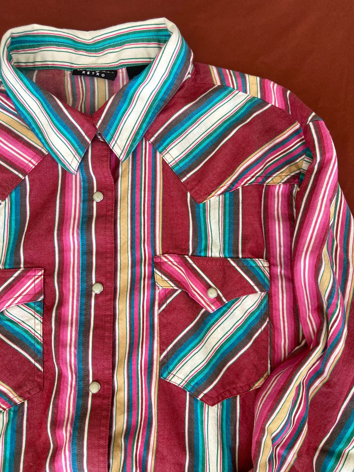 Pre-Loved Wrangler Retro Women's Striped Pearl Snap Shirt *Size XXL - Deer Creek Mercantile