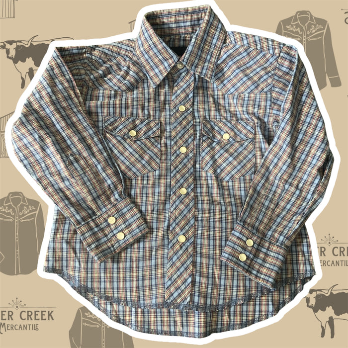 Pre-Loved Youth Boys Wrangler Pearl Snap Plaid Shirt *XS 3-4 - Deer Creek Mercantile