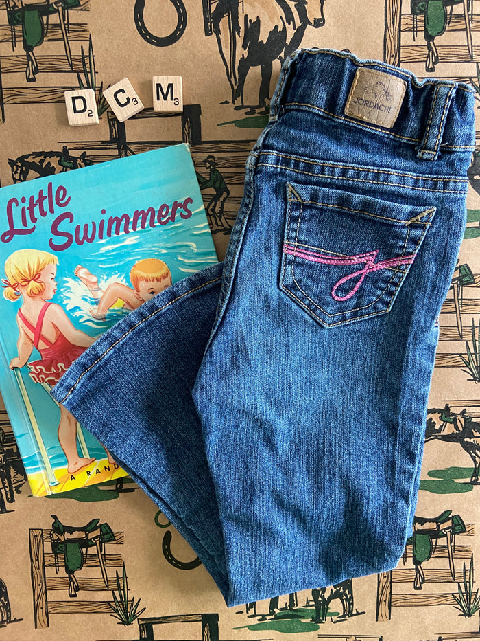 Pre-Loved Youth Girls Jordache Denim Jeans W/ Pink Stitching *4T - Deer Creek Mercantile