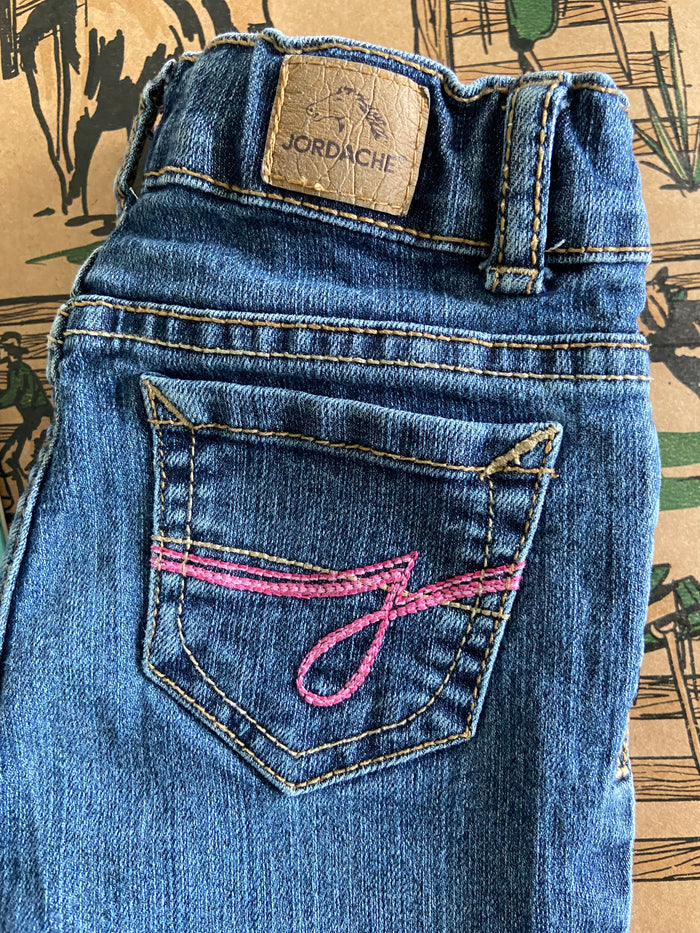 Pre-Loved Youth Girls Jordache Denim Jeans W/ Pink Stitching *4T - Deer Creek Mercantile