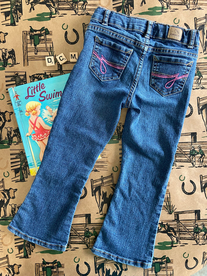 Pre-Loved Youth Girls Jordache Denim Jeans W/ Pink Stitching *4T - Deer Creek Mercantile