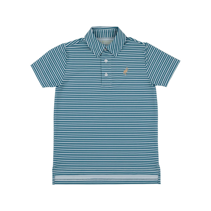 Prepletic Prim and Proper Polo-Barnsley Blue/Khaki Sumner Stripe