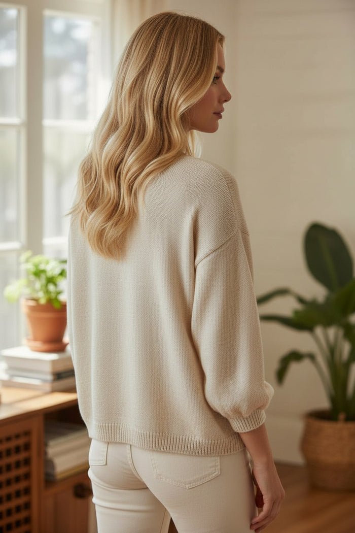Pull en maille douce à lacets - 9 couleurs