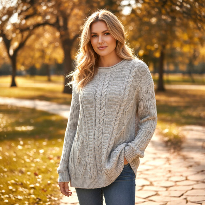 Pull torsadé en coton