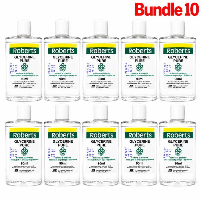 Robert Pure Glycerin 90ml in branded packaging, a moisturizing skincare product designed to hydrate dry skin and leave it feeling soft, smooth, and refreshed.