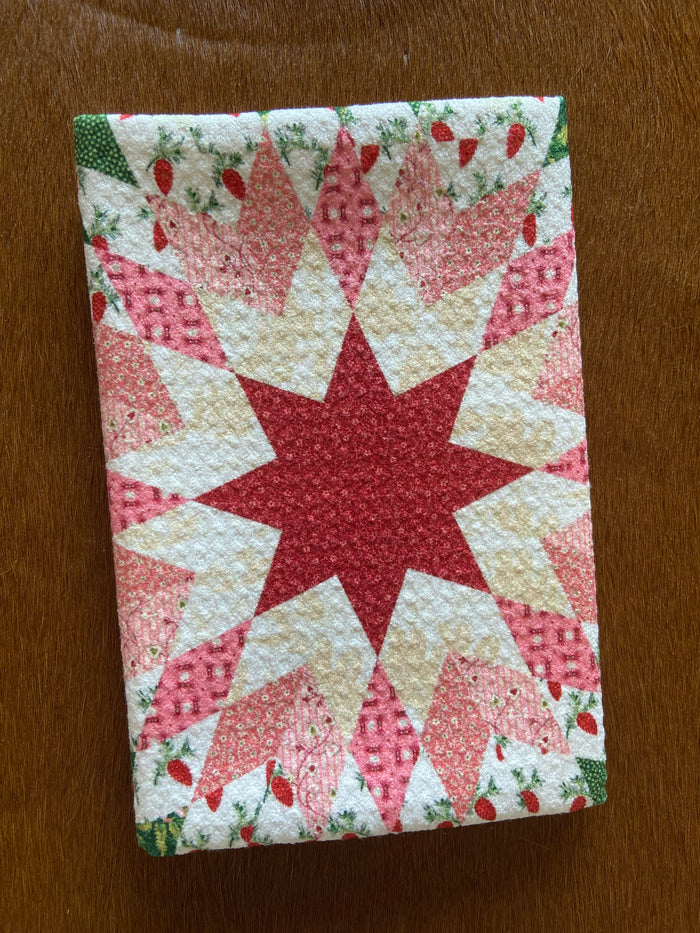 Quilt Print Dish Towel ~ Amaryllis - Deer Creek Mercantile