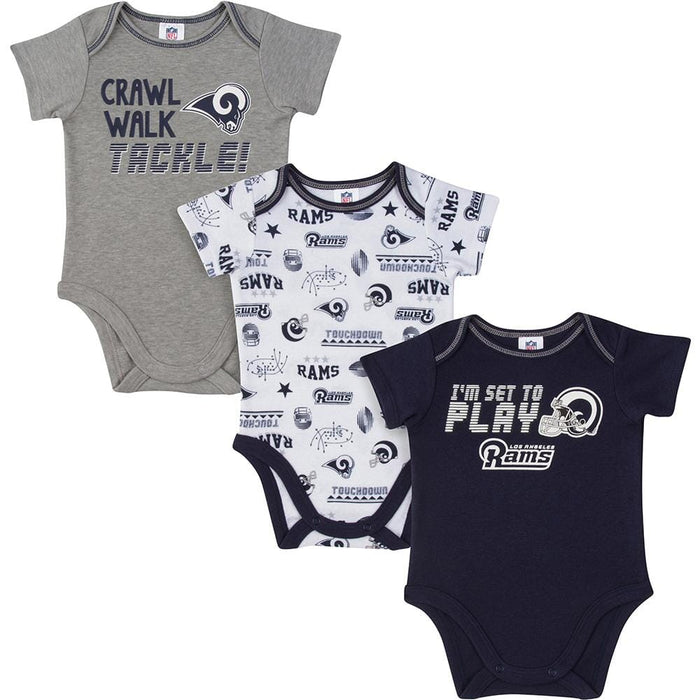 Rams Baby Boys 3-Pack Short Sleeve Bodysuit-Gerber Childrenswear