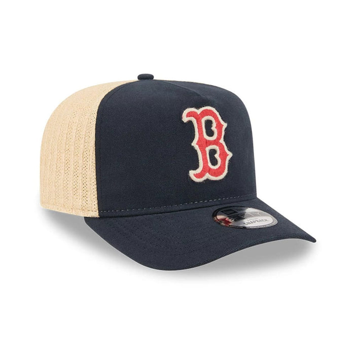 Pictured is this MLB Grained Boston Red Sox 9FIFTY A-Frame Snapback cap in navy. 4