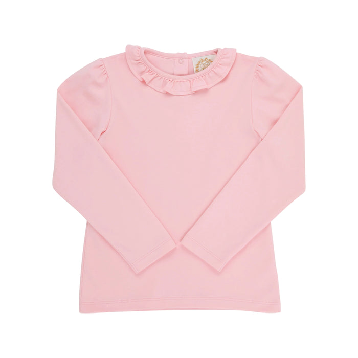 Reece Ruffle Long Sleeve Top-Sandpearl Pink