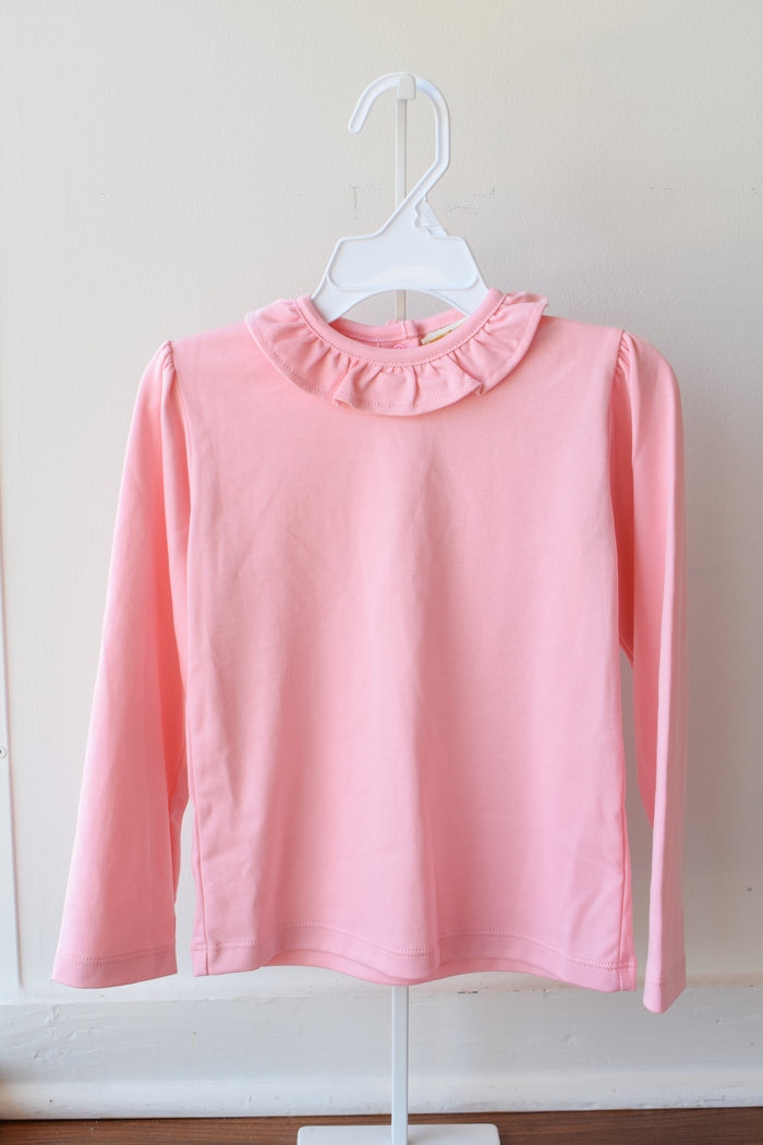 Reece Ruffle Long Sleeve Top-Sandpearl Pink