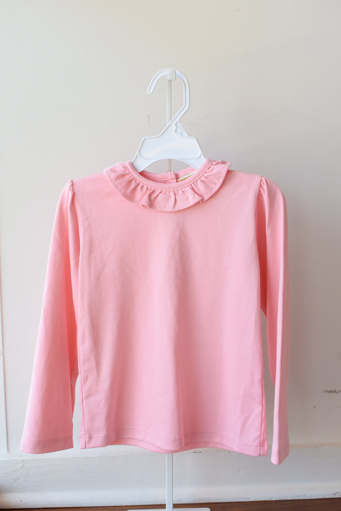 Reece Ruffle Long Sleeve Top-Sandpearl Pink
