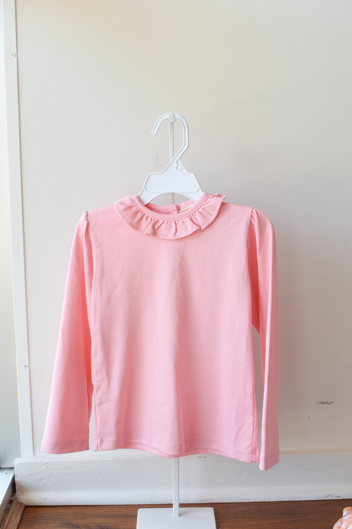 Reece Ruffle Long Sleeve Top-Sandpearl Pink