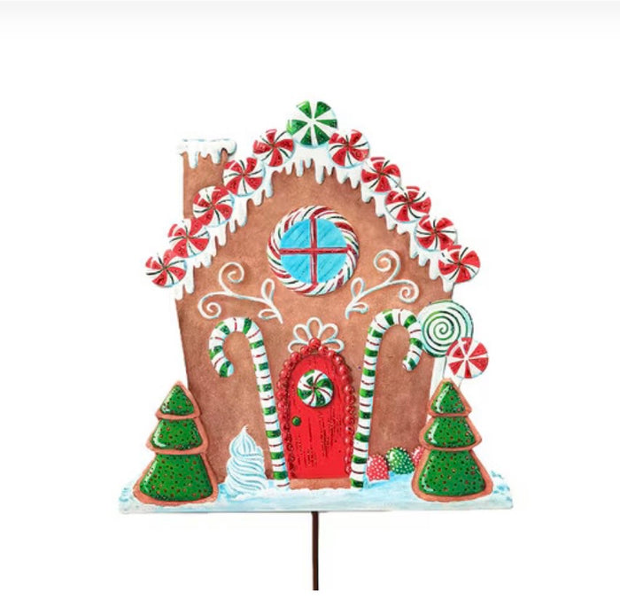 Round Top Snowy Gingerbread House