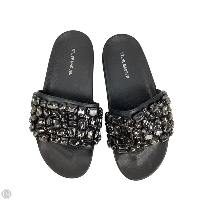 Sandals Flats By Steve Madden In Black, Size: 8