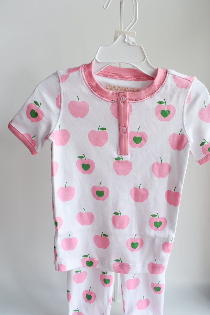Sara Jane’s Short Sleeve Sleep Set-Pink Applecrest Orchard