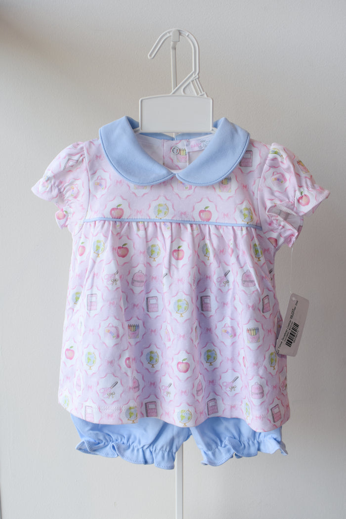 School Time Knit Bloomer Set