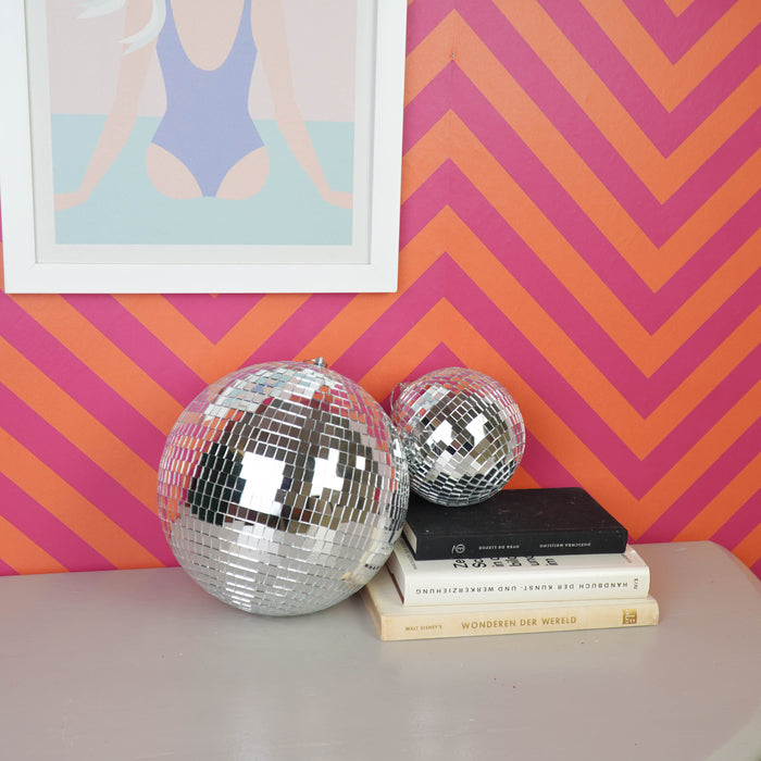 Set van 5 Disco Kerstballen – Zilver – Foam – 8/10/15/20/25 cm – Kerst Hangdecoratie