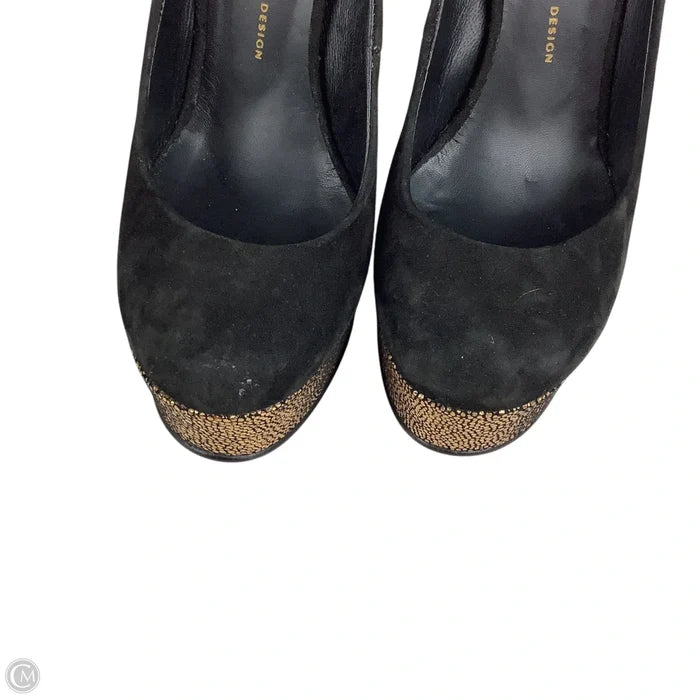 Shoes Designer By Giuseppe Zanotti In Black & Gold, Size: 36.5