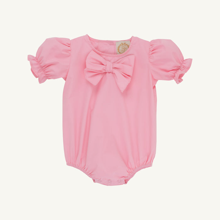 Short Sleeve Beatrice Bow Blouse-Sandpearl Pink