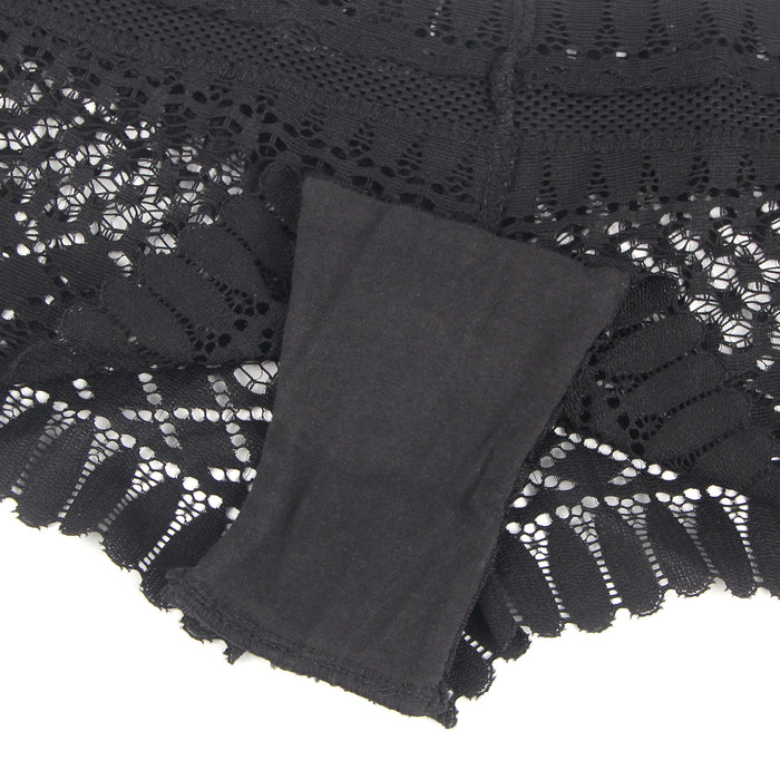 Shorty noir ajouré en maille stretch