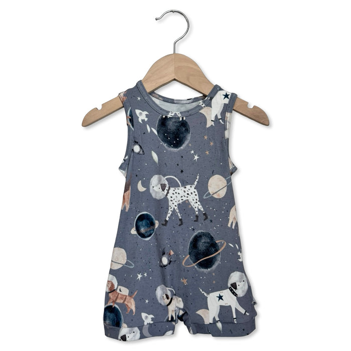 Space Paws Sleeveless Shorty Romper Luxe Edition | Cotton Bamboo Blend