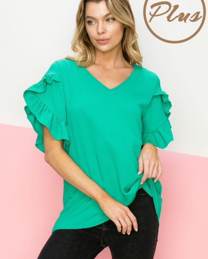 Spring Ruffle Top (Plus)