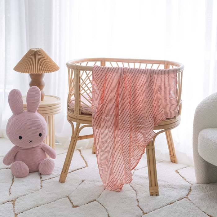 Strawberry Stripe Muslin Wrap Swaddle