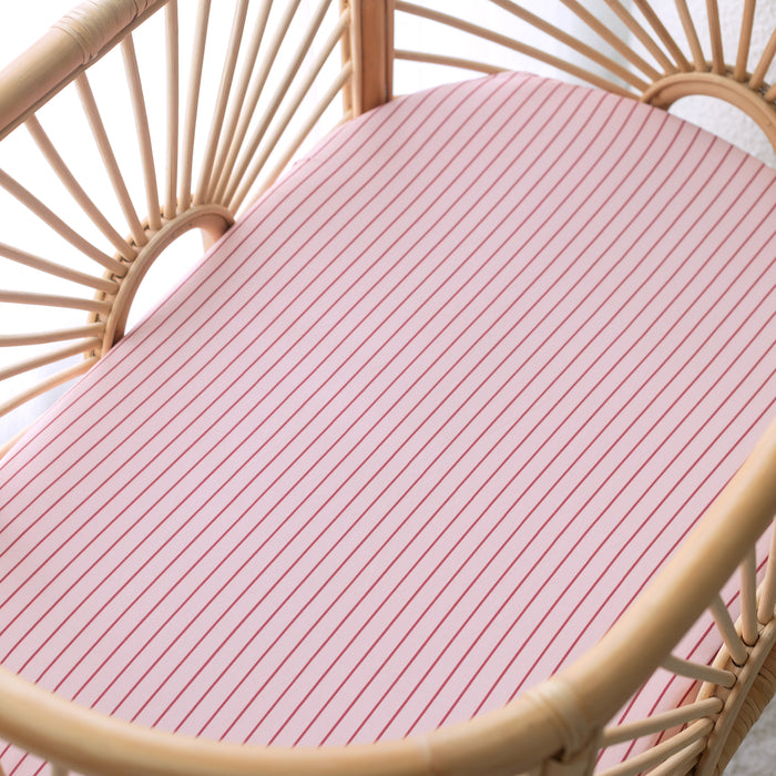 Strawberry Stripe Organic Fitted Cot Sheet