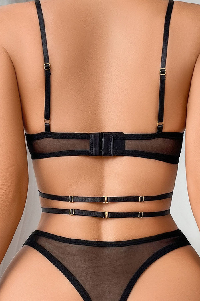 🔥 Sublime Ensemble Lingerie Dentelle & Transparence – Noir Sensuel 🔥