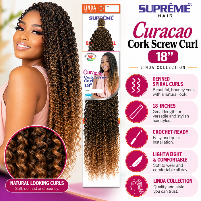 SUPRÊME Hair – Curacao Cork Screw Curl 18" SUPRÊME HAIR