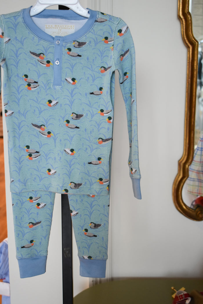 Sutton's Waffle Knit Set-Fine Weather for Ducks
