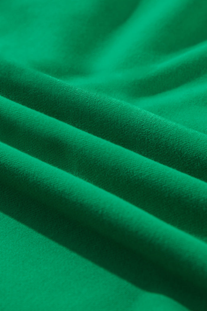 Sweat-shirt à col rond classique uni vert foncé