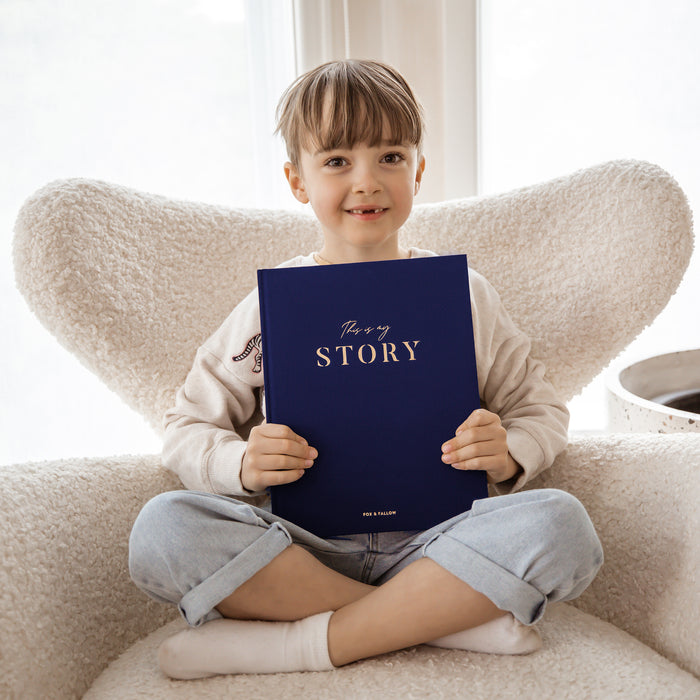 This Is My Story Memoir Journal Navy Boxed