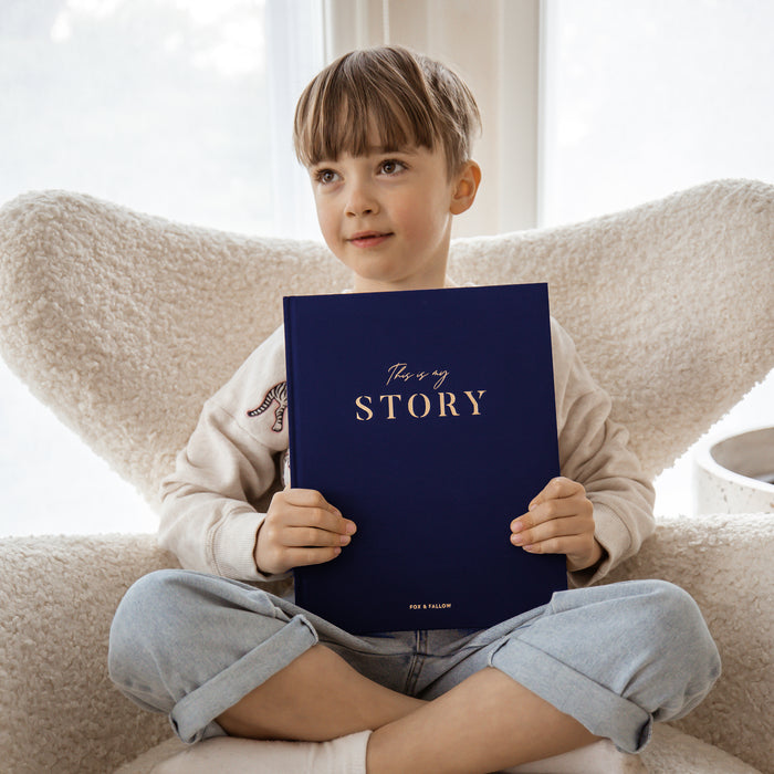 This Is My Story Memoir Journal Navy Boxed
