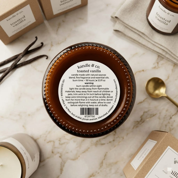Toasted Vanilla Candle - Tayyib Store - Kandle & Co's - Lahore
