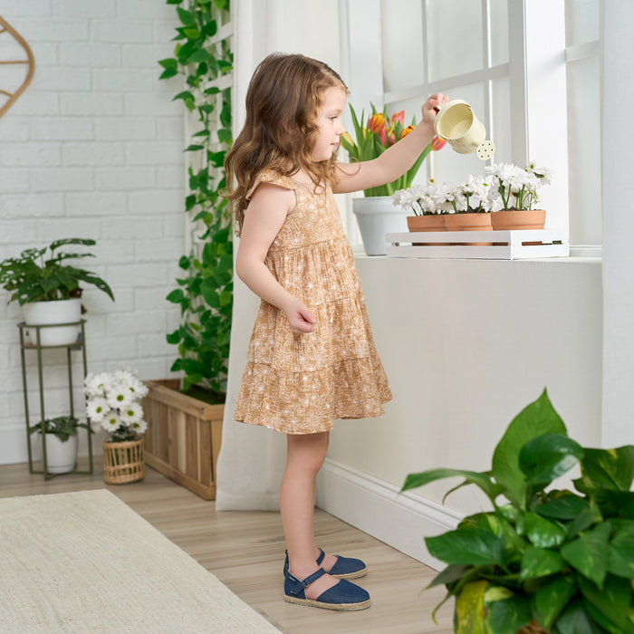 Toddler Girls Groovy Floral Tiered Dress