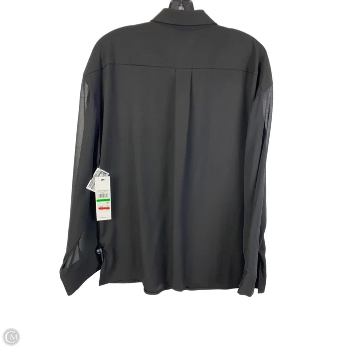 Top Long Sleeve By Calvin Klein In Black, Size: L