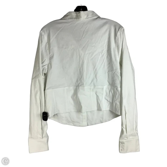 Top Long Sleeve By Express In White, Size: L