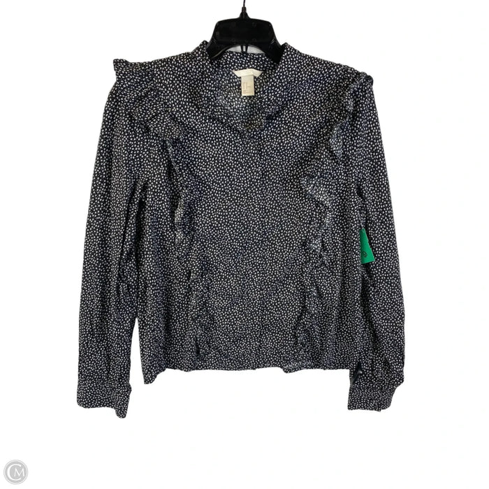 Top Long Sleeve By H&m In Black, Size: 12