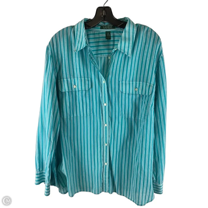 Top Long Sleeve By Lauren By Ralph Lauren In Striped Pattern, Size: 3x