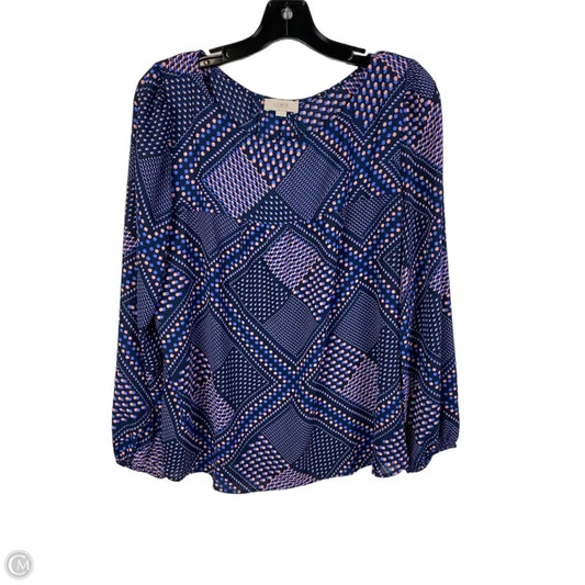 Top Long Sleeve By Loft In Navy, Size: L