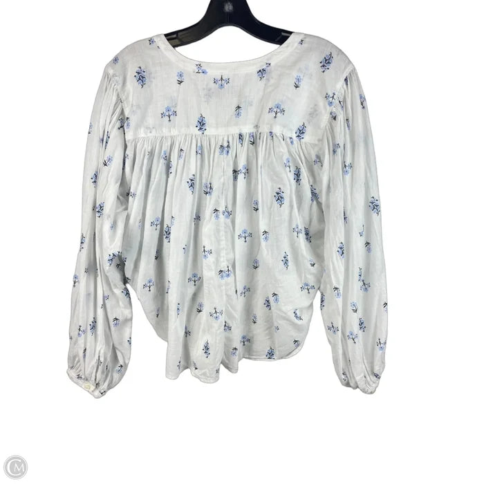 Top Long Sleeve By Loft In White, Size: L