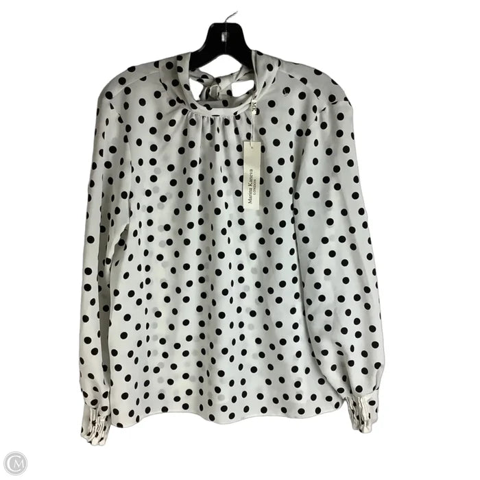 Top Long Sleeve By Marina In Polkadot Pattern, Size: Xl