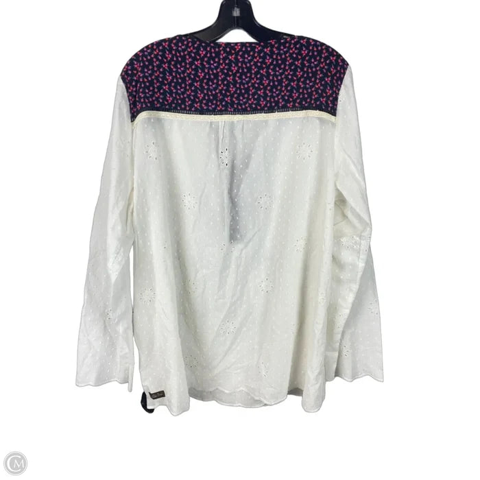 Top Long Sleeve By Matilda Jane In White, Size: Xxl