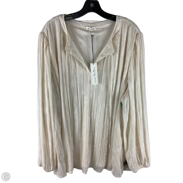 Top Long Sleeve By Nine Britton In Cream, Size: 3x