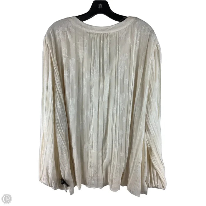 Top Long Sleeve By Nine Britton In Cream, Size: 3x