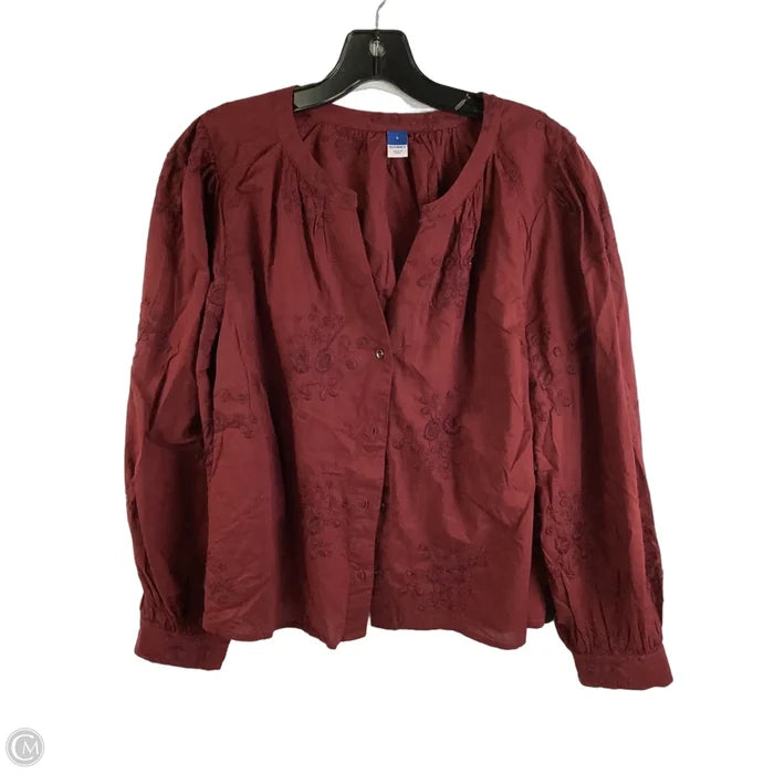 Top Long Sleeve By Old Navy In Maroon, Size: L